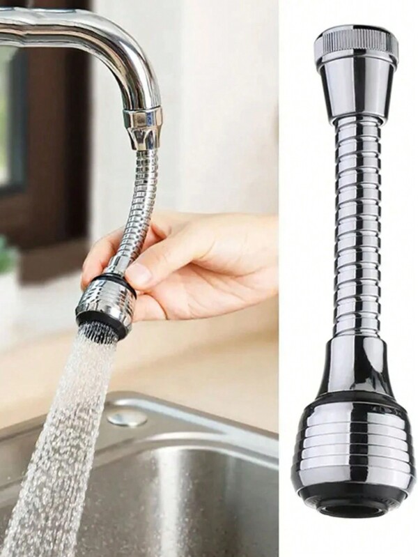 1pc Creative 360° Rotatable Faucet Extender With 2 Modes-Longer, Spin, Splash-Proof Nozzle For Upgraded Kitchen Water Saving!