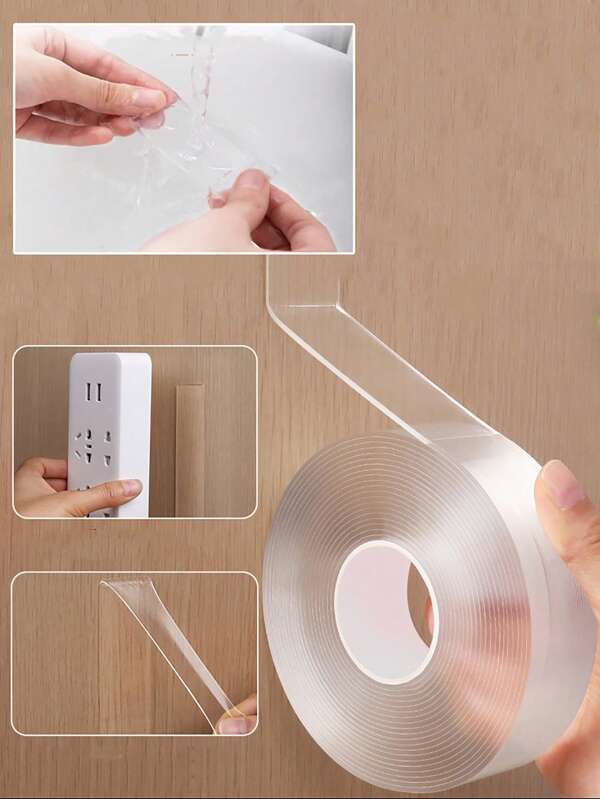 1pc Super Strong Double-Sided Nano Tape, Clear And Removable, Waterproof - Essential Household Adhesive Double-Sided Tape, Self-Adhesive Wallpaper, Waterproof